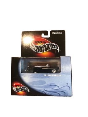 100% Hot Wheels '57 Ford Fairlane Black Toy Car Limited Edition Black Box